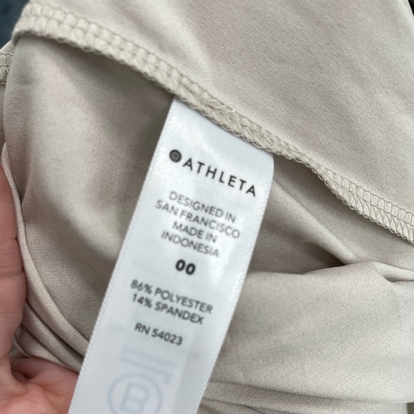 Athleta Skyline Belted Highwaist Pant II Size 00 XS Abalone Beige Work Travel 10 - Picture 7 of 9